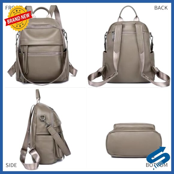 Genuine Leather Convertible Backpack Purse Daypack Shoulder Bag Women main image 4